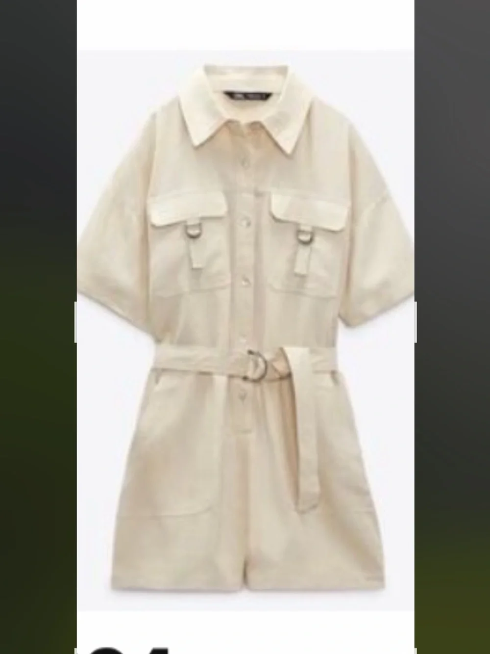 Zara Woman’s Beige Short-Sleeve Romper